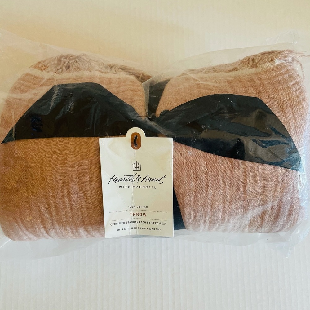 Solid Gauze Throw Blanket Rose Gold